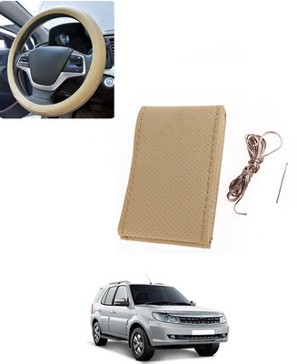 AYW Hand Stiched Steering Cover For Tata Safari Storme(Beige, Leatherite)