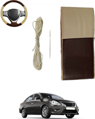 monolive Hand Stiched Steering Cover For Skoda Superb(Brown/Beige, Leatherite)