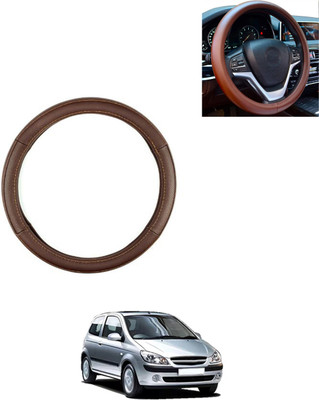AYW Steering Cover For Hyundai Getz(Brown, Leatherite)