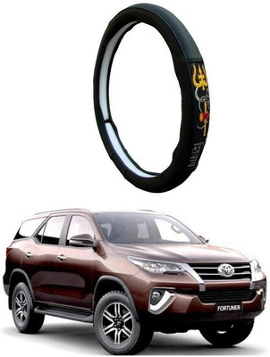 AUTO PEARL Steering Cover For Toyota Fortuner(Black, Leatherite)
