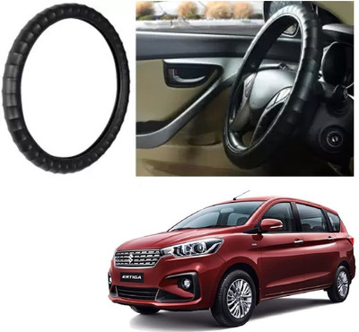 OOLTAH PAHIYA Hand Stiched Steering Cover For Maruti Ertiga(Black, Leatherite)