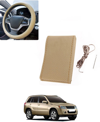 AYW Hand Stiched Steering Cover For Maruti Grand Vitara(Beige, Leatherite)
