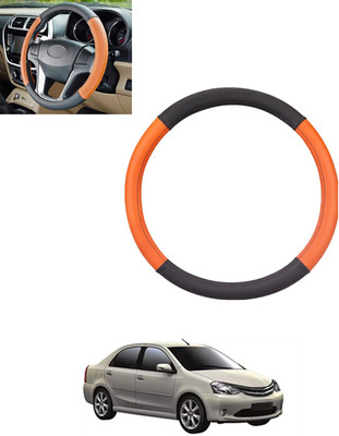 monolive Steering Cover For Toyota Etios Liva(Tan, Black, Leatherite)