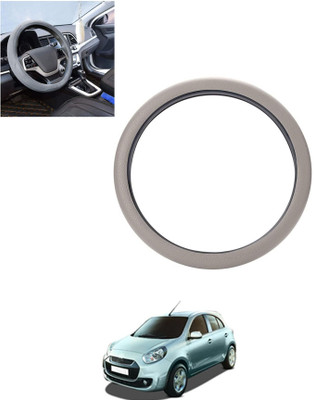 monolive Hand Stiched Steering Cover For Renault Pulse(Silver, Leatherite)