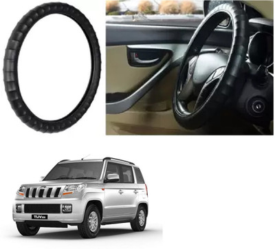 Shubh Auto Hand Stiched Steering Cover For Mahindra TUV-300(Black, Leatherite)