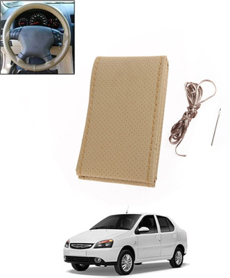 MATIES Hand Stiched Steering Cover For Tata Indigo(Beige, Leatherite)