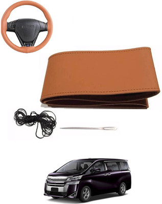MATIES Hand Stiched Steering Cover For Toyota Universal For Car(Tan, Leatherite)