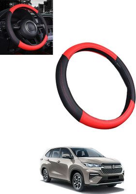 MATIES Steering Cover For Maruti Universal For Car(Red/Black, Leatherite)