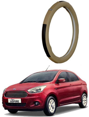AUTO PEARL Steering Cover For Ford Aspire(Beige, Leatherite)