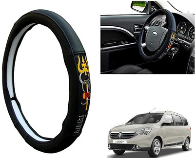 GS Grow n Shine Hand Stiched Steering Cover For Renault Lodgy(Black, Leatherite)