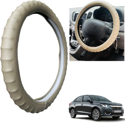 PEEPS STORE Steering Cover For Honda Amaze(Beige, Leatherite)