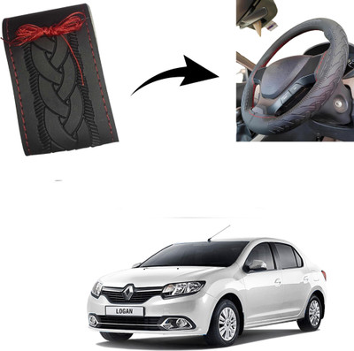 Autoinnovation Hand Stiched Steering Cover For Mahindra Logan(Black, Leather)