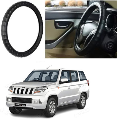 OOLTAH PAHIYA Hand Stiched Steering Cover For Mahindra TUV 300(Black, Leatherite)