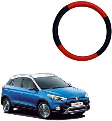 SPREADX Steering Cover For Hyundai i20(Red, Black, Leatherite)