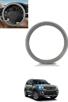 MATIES Steering Cover For Mahindra Universal For Car(Silver, Leather)