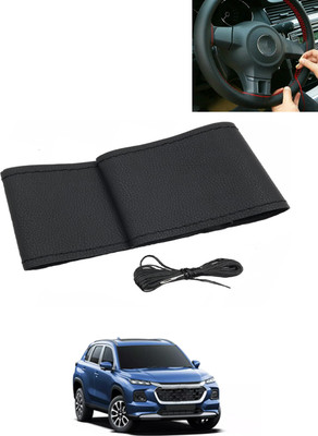 AYW Hand Stiched Steering Cover For Universal For Car Grand Vitara(Black, Leatherite)
