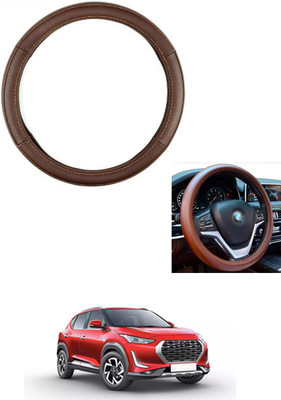MATIES Steering Cover For Nissan Universal For Car(Brown, Leather)