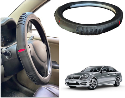 PEEPS STORE Steering Cover For Mercedes Benz C-Class(Black, Red, Leatherite)