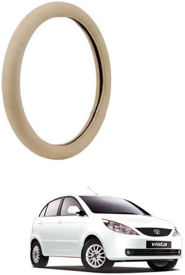 RKPSP Hand Stiched Steering Cover For Universal For Car Vista(Beige, Leatherite)