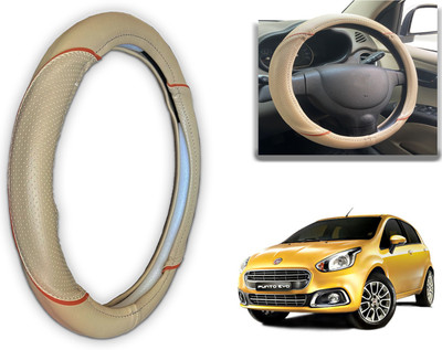 PEEPS STORE Steering Cover For Fiat Punto Evo(Black, Red, Leatherite)