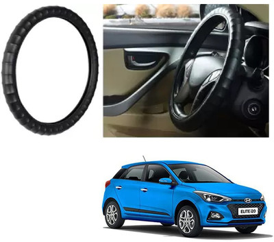 Shubh Auto Hand Stiched Steering Cover For Hyundai Elite i20(Black, Leatherite)