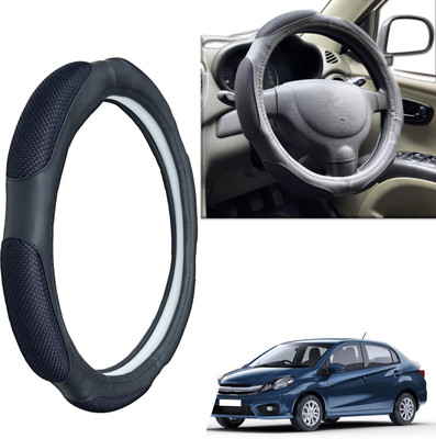 PEEPS STORE Steering Cover For Honda Amaze(Black, Leatherite)