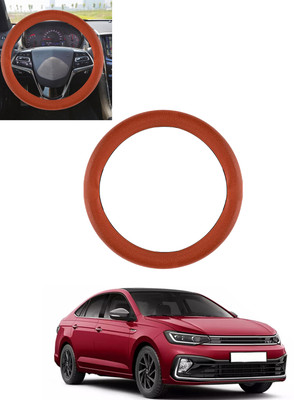 ABJD Steering Cover For Volkswagen Universal For Car(Tan, Leatherite)
