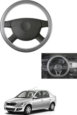 MATIES Steering Cover For Mahindra Logan(Grey, Leather)