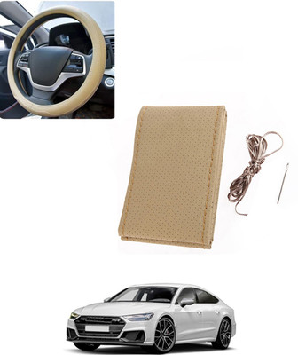 AYW Hand Stiched Steering Cover For Audi S7(Beige, Leatherite)