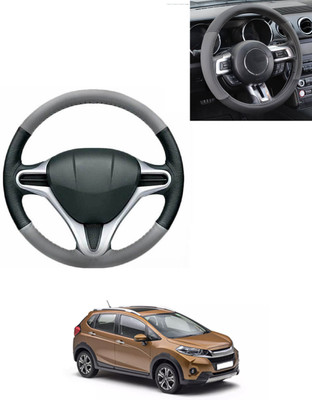 AYW Steering Cover For Honda Universal For Car(Grey/Black, Leatherite)