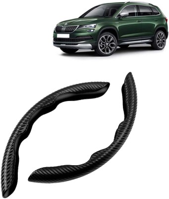 Kingsway Steering Cover For Skoda Universal For Car(Carbon Black, Leatherite)