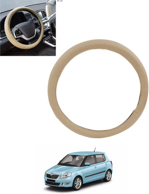 MSNP Steering Cover For Skoda Fabia(Beige, Leatherite)