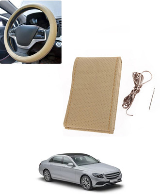 AYW Hand Stiched Steering Cover For Mercedes Benz E200(Beige, Leatherite)