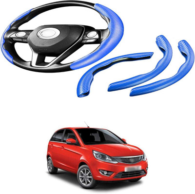 Pecunia Steering Cover For Renault Scala(Carbon Fiber Blue, Polyurethane)