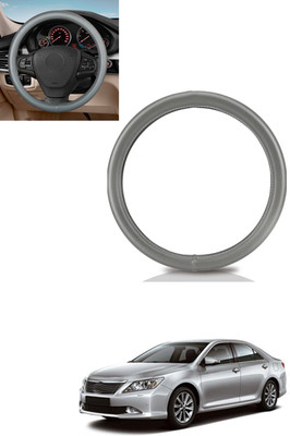 MATIES Steering Cover For Toyota Camry(Silver, Leather)