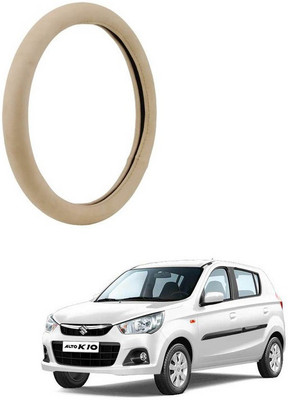 RKPSP Hand Stiched Steering Cover For Universal For Car Alto K10(Beige, Leatherite)