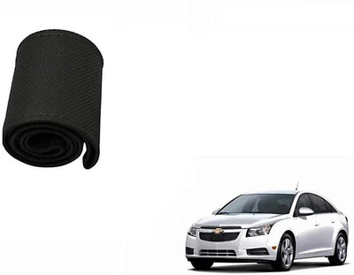 S MANGLAM Hand Stiched Steering Cover For Universal For Car Classic(Black, Leatherite)