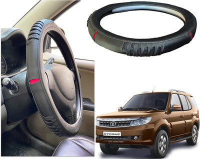 PEEPS STORE Steering Cover For Tata NA(Black, Red, Leatherite)