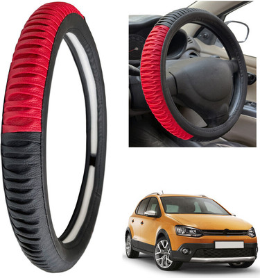 PEEPS STORE Steering Cover For Volkswagen Polo Cross(Black, Leatherite)