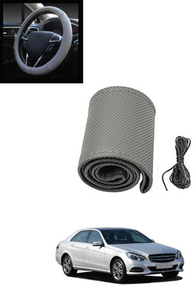 MATIES Hand Stiched Steering Cover For Mercedes Benz E250(Grey, Leatherite)