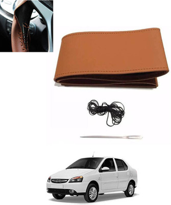 monolive Hand Stiched Steering Cover For Tata Indigo Marina(Tan, Leatherite)
