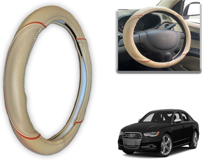 PEEPS STORE Steering Cover For Audi S6(Black, Red, Leatherite)