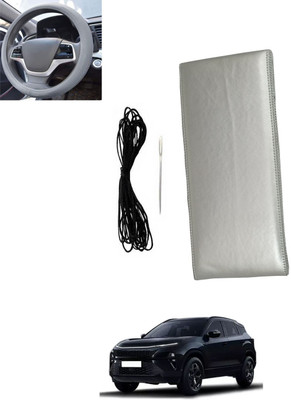 MSNP Hand Stiched Steering Cover For Tata Universal For Car(Silver, Leatherite)