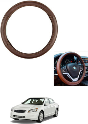 MATIES Steering Cover For Honda Accord(Brown, Leather)