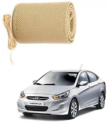 S MANGLAM Hand Stiched Steering Cover For Tata New Swift, Polo Cross, Rapid, Renault, Santro Xing, Sunny, Baleno, i20(Beige, Leatherite)