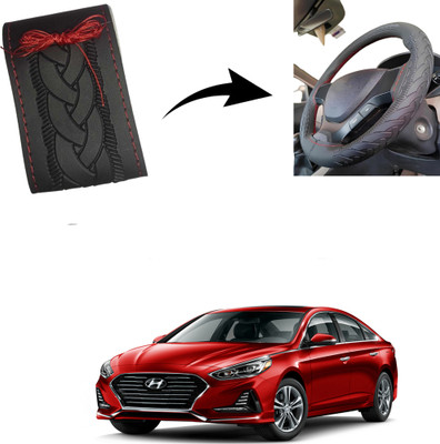 Autoinnovation Hand Stiched Steering Cover For Hyundai Sonata(Black, Leather)