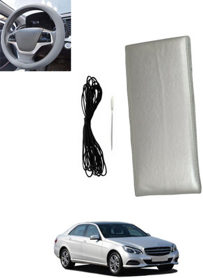 monolive Hand Stiched Steering Cover For Mercedes Benz E250(Silver, Leatherite)