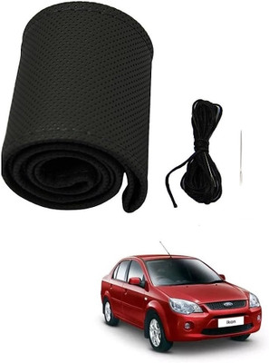 ARNEJA Hand Stiched Steering Cover For Ford Ikon(Black, Leather)