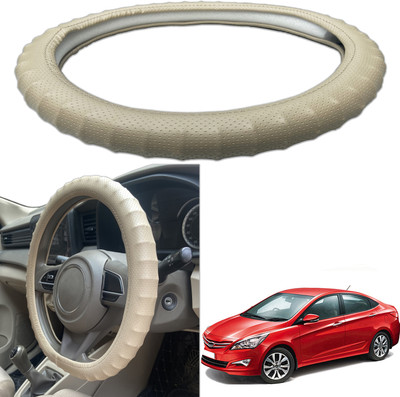 PEEPS STORE Steering Cover For Hyundai Verna Fluidic(Black, Leatherite)