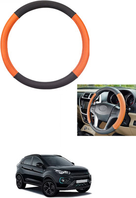 MATIES Steering Cover For Tata Universal For Car(Tan/Black, Leather)